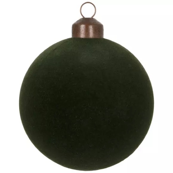 NIB 2024 Hobby Lobby Dark Green Flock Ornament - 8 pc. X 80mm - Picture 4 of 5